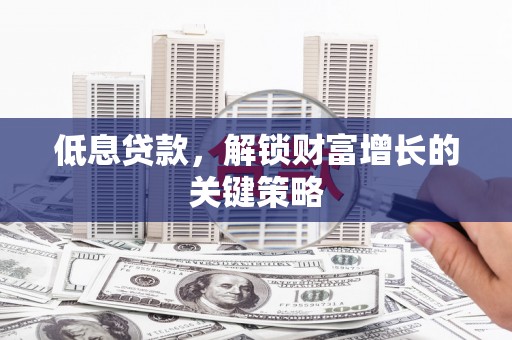 兴海低息贷款，解锁财富增长的关键策略