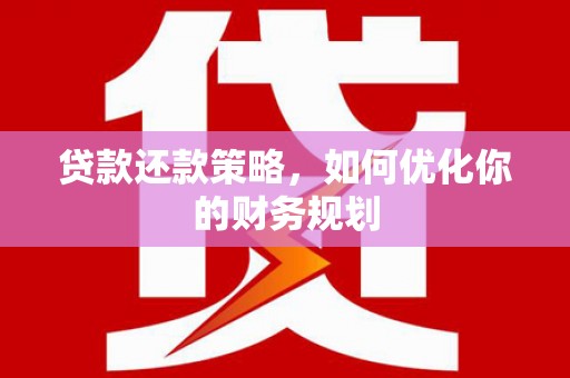 兴海贷款还款策略，如何优化你的财务规划